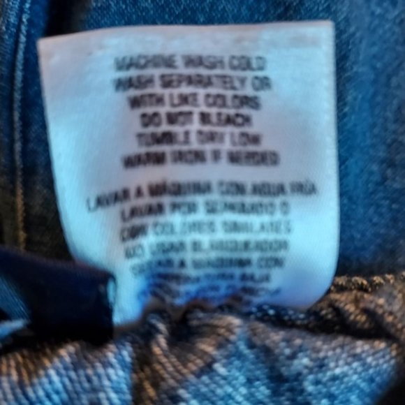 Basic Editions Denim Capris Jeans with Pink Flowers Elastic Waist in Back Size S - Picture 5 of 5